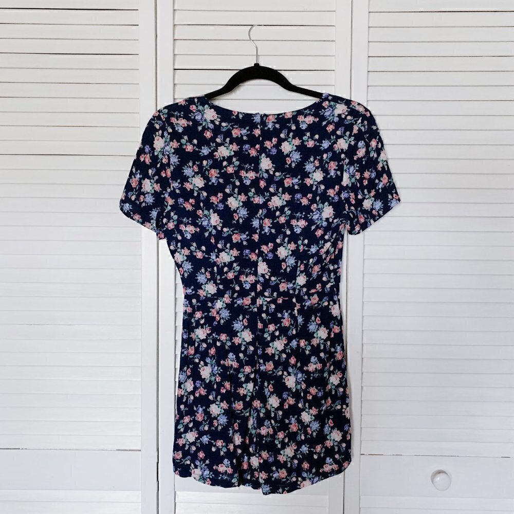 KTK Blue Floral‎ Short Sleeve Playsuit Romper S​​​​​​​​​​​​​​​​​​​​​​​​​​​​​​ - Picture 6 of 6
